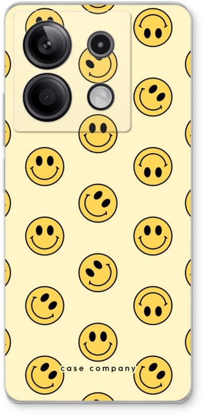 Case Company® - Hoesje geschikt voor Xiaomi Redmi Note 13 5G hoesje - Smiley N°2 - Soft Cover Telefoonhoesje - Bescherming aan alle Kanten en Schermrand