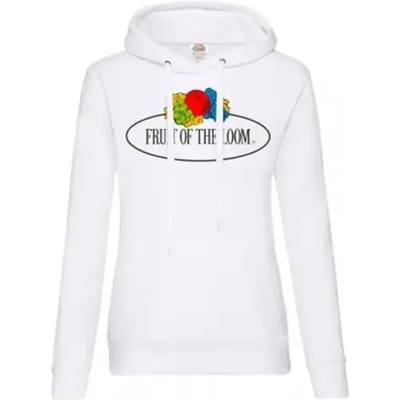 Dames Hoodie Fruit of the Loom Vintage Logo Print