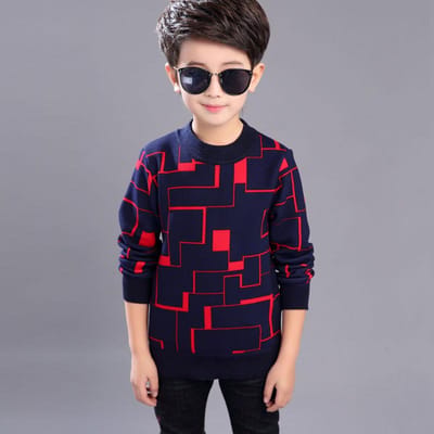 Pull à col rond pour enfants, automne et hiver, en velours épais, chaud à l'intérieur 120
