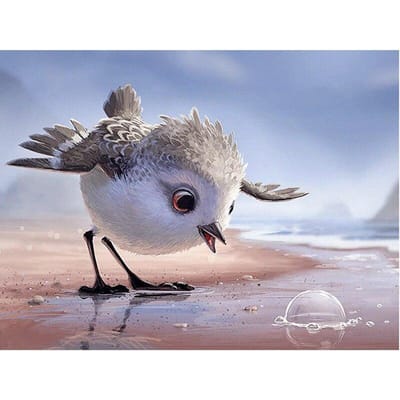 5D DIY Diamantschilderij Vogel aan zee Diamant Geborduurd Kruissteek Strass Mozaïek 20X30CM gray