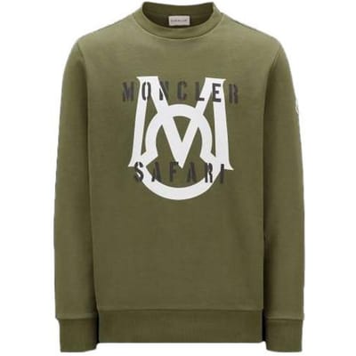Moncler Lente/Zomer 23 Effen Kleur Patroon Letterprint Pullover Sweatshirt Heren sweatshirt Donkergroen I10918G00035899WC875 L gray