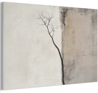 Akoestisch wandpaneel 60x40 cm - Vilt schilderij Wabi sabi - Plant - Beige - Akoestische panelen - Geluidsdempende wanddecoratie - Geluidsisolatie woonkamer - Muurdecoratie geluidspanelen