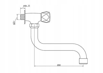 Wandkraan S-outloop 200mm Modena Chroom