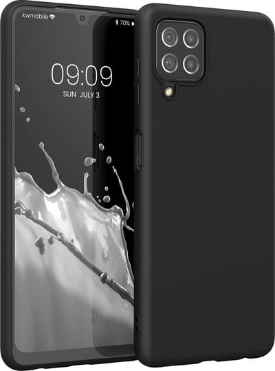 kwmobile telefoonhoesje geschikt voor Samsung Galaxy A22 4G - Hoesje voor smartphone - Back cover in mat zwart