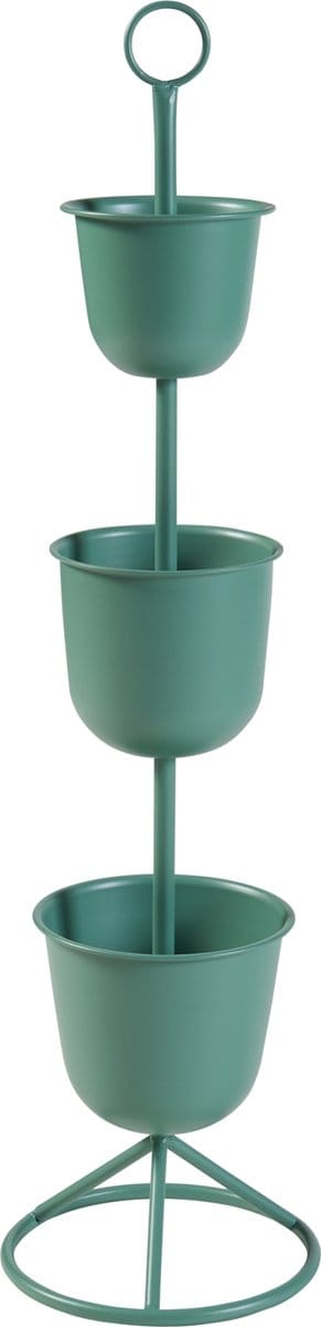 Plantenstandaard Alphen 3 bloempotten 110x28 cm groen [en.casa]