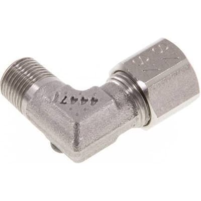 R 1/8'' Buitendraad x 8LL RVS L-Fitting 90graden 100 Bar DIN 2353 - FL2E-MC-ST-018R-08-LL