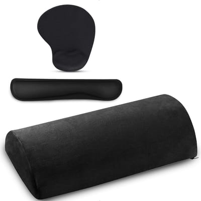 Complete Ergonomische Set voor Thuis en Kantoor - voetenkussen, Polssteun voor Toetsenbord en Muismat met Polssteun - Maximaliseer Comfort en Productiviteit