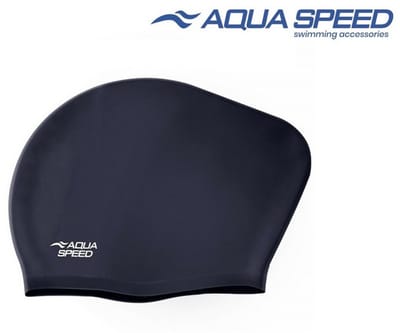Aqua Speed Long Hair Cap – Badmuts voor Lang Haar – Siliconen – Comfort & Bescherming - Zwart
