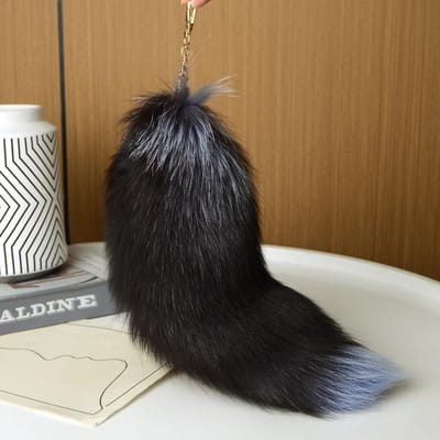 40cm Pluche Vosstaart Sleutelhanger Tas Charms Schattige Bont Wasbeerstaart Sleutelhanger Sleutelhanger Dierstaart Sleutel Hanger Pompons Sleutelhanger Tas Decoratie brown