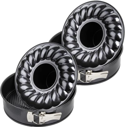 Set van 2 Bakvormen voor taart en savarin met dubbele bodem 24 cm Zenker Black Metallic