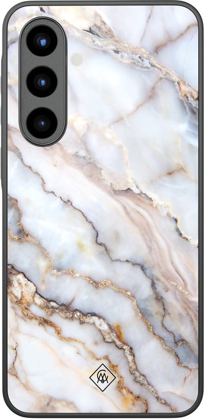 Casimoda® hoesje - Geschikt voor Samsung Galaxy A57 - Marble Dream - Luxe Hard Case Zwart - Backcover telefoonhoesje - Grijs