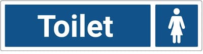 Dames toilet deurbordje met zelfklevende strip | Forex Re materiaal | 20 x 5 cm