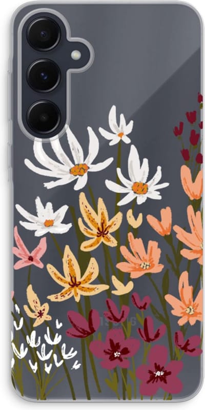 Case Company® - Hoesje geschikt voor Samsung Galaxy A55 hoesje - Painted wildflowers - Soft Cover Telefoonhoesje - Bescherming aan alle Kanten en Schermrand