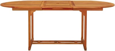 Houten Tuinmeubel - Buiten Eettafel - Vergrootbaar Dineren - Parasol Gat - 200 x 100 cm - Natuurlijk Hout