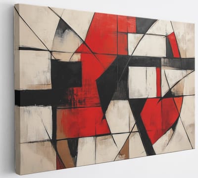 Saammp Canvas Schilderij - Geblokt - Kleurijk - Abstract - 30x20 - Foto op canvas - Wanddecoratie - Muurdecoratie Woonkamer - Slaapkamer decoratie - Canvas Print