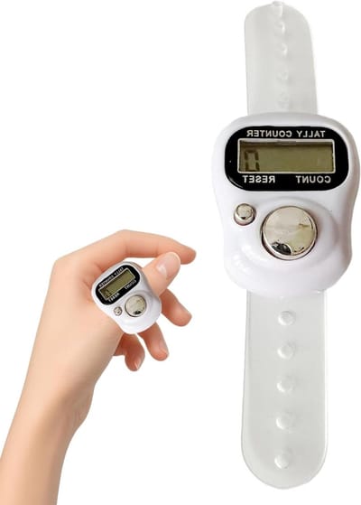 Digitale Vingerteller - Elektronische Teller - Sport Training - LED Display - Compact Ontwerp - Wit