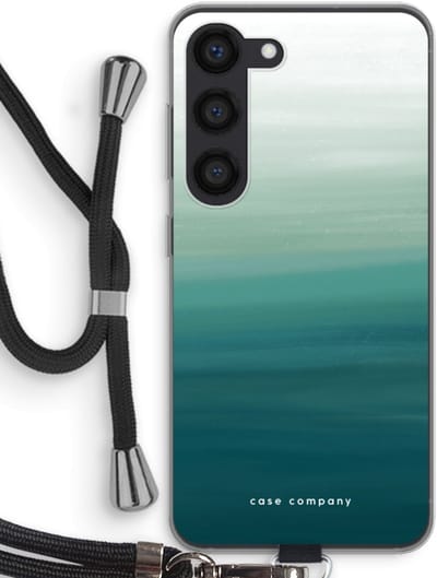 Case Company® - Hoesje met koord geschikt voor Samsung Galaxy S23 hoesje met Koord - Ocean - Telefoonhoesje met Zwart Koord - Bescherming aan alle Kanten en Over de Schermrand