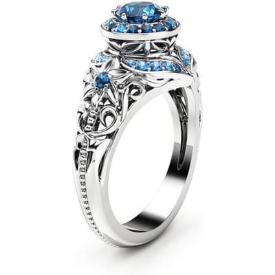 S925 Sterling Zilveren Saffier Topaas Ring Voor Vrouwen Anillos Bruiloft Pure Bizuteria Edelsteen Sieraden Blauwe Edelsteen Vrouwen Ringen 10 blauw