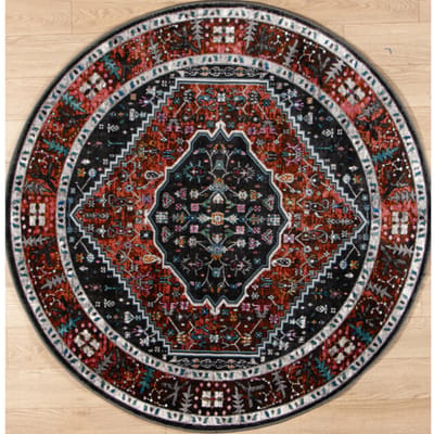 Muratap Picasso paloma rond vintage vloerkleed terra / oranje laagpolig- 300 cm rond