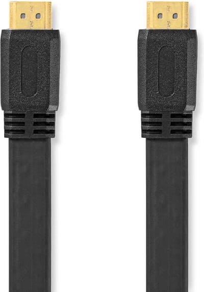 Nedis High Speed ​​HDMI-Kabel met Ethernet - HDMI Connector - HDMI Connector - 4K@30Hz - 10.2 Gbps - 3.00 m - Plat - PVC - Zwart - Envelop