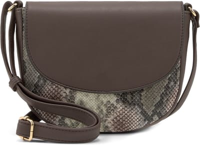 TOM TAILOR Schoudertas Esta Flap Bag Snake Brown Bruine Veelkleurig