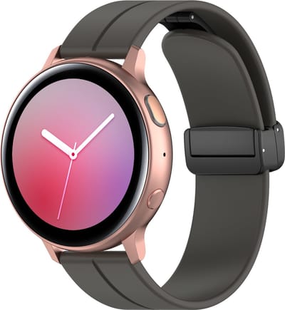 Strap-it Smartwatch bandje 20mm - magnetisch d-buckle bandje - geschikt voor Samsung Galaxy Watch 1 42mm / Watch 3 41mm / Active & Active 2 40 & 44mm / Gear Sport - Polar Ignite 1-2-3 / Unite / Pacer - Xiaomi Amazfit GTS 1-2-3-4 / Bip - zwart