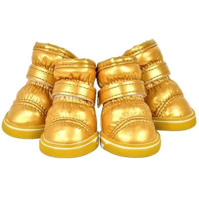 Warme Honden Sneeuwlaarzen Waterdicht Anti-Slip Hondenschoenen Kleine Hond Puppy Kat Winter Fleece Gevoerde Laarzen Slipvaste Huisdierschoenen 4 stuks 2