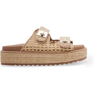 Steve Madden Bigschmona Sandals Natural Raffia Maat: 39 | Sandalen Outlet | Dames | Beige