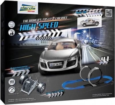 Darda Racebaan High Speed 3,4 Meter Blauw/grijs/zwart