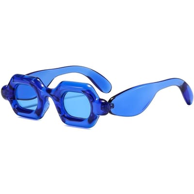 Nouveaux Lunettes de Soleil Femmes Rétro Punk Carrées à Bulles Dégradé Y2K Personnalité Deux Couleurs Monture Épaisse Tendance Extérieure Lunettes Hommes UV400 as  picture