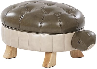 TURTLE - Hocker - Donkergroen - Kunstleer