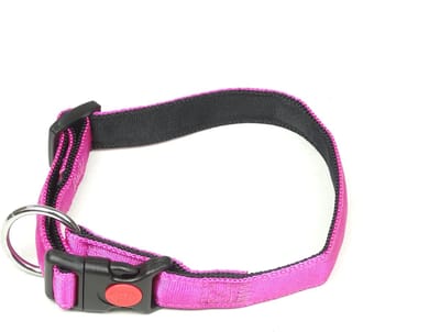 De-Tail Halsband Nylon met zachte voering en snelsluiting 20 mm x 30-45 cm Fuchsia