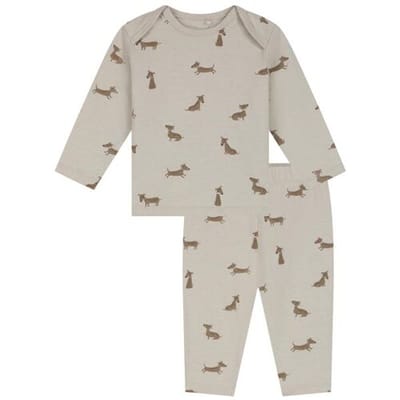 Prénatal baby pyjama dogs Lightgrey 50 heren