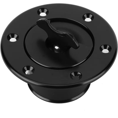 Kit Bouchon de Réservoir de Surtension de Cellule à Carburant en Alliage d'Aluminium ID 35,5 mm 1,4 in avec Ouverture 6 Boulons black