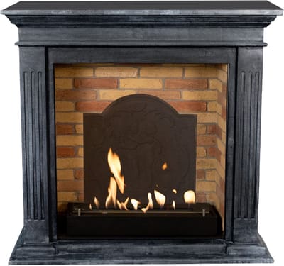 Xaralyn Bio-ethanol haard - Cadiz BME-SBP - zwart gepolijst natuursteen - 3 KW verwarming - haardombouw inclusief inbouwhaard - schouw