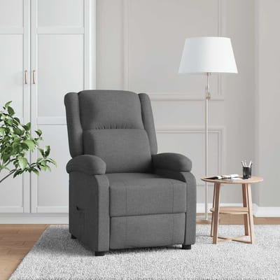 vidaXL - Fauteuil - verstelbaar - stof - donkergrijs