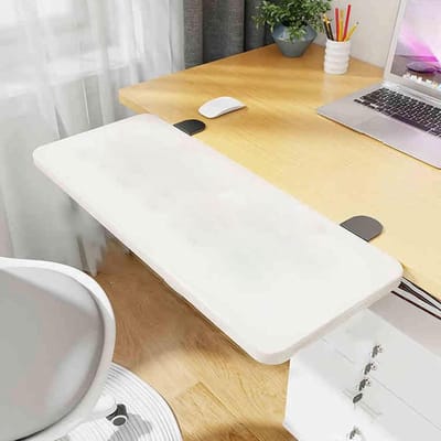 Bureaublad Verlengstuk - Verlengblad Bureau - Werkruimte Vergroten - Inklapbaar Met Armsteun - 90 x 25 cm - Walnoot
