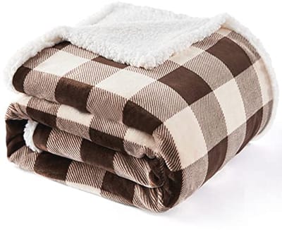 Zachte Fuzzy Flanellen Kerstdeken (60" X 70", Bruin) - Comfortabele Microfiber Plaid Deken voor Bank en Bed