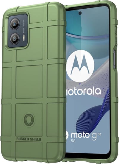 MobyDefend Hoesje - Geschikt voor Motorola Moto G13 / G23 / G53 - Rugged Shield TPU Backcover - Groen