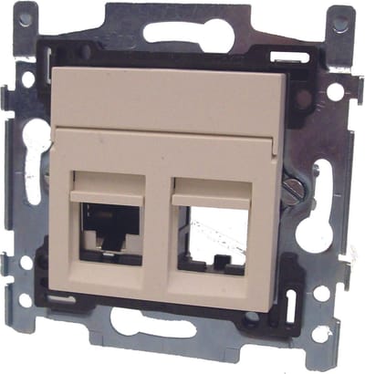 NIKO Original Cream inbouw telefoon RJ11 en UTP CAT5 stopcontact