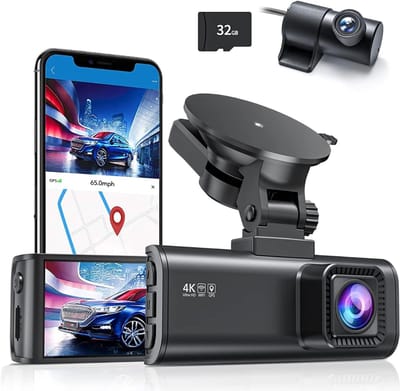 RVV® Dashcam Voor en Achter - Dashcam - Parkeermonitor - Nachtzicht - 170° Groothoek-zwart- 10cm x 4cm x 3cm