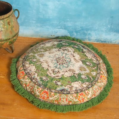 Dailygoods- Meditatiekussensloop 60 cm - Ronde Boho Chic Kussenhoes - Geborduurd Katoen - Zacht en Luxueus - Perfect voor Comfort en Elegantie - Kussen