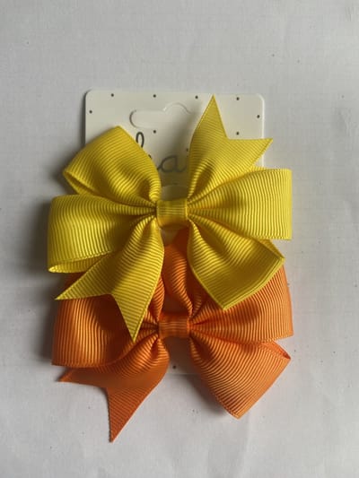Haarspeldjes duckclip 4.0cm Effen Geel - Oranje 2 stuks