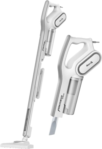 Steelstofzuiger Met Snoer-Handstofzuiger 2-in-1-Zakloos-Cycloonfilter Met HEPA 13-600W 25kPa 0,6L-Voor Vloer, Bank, Auto En Tapijt-Wit