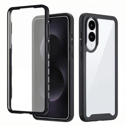 imoshion Hoesje - Geschikt voor Samsung Galaxy S25 Edge - 360° Full Protective Case - Zwart
