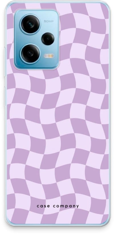 Case Company® - Hoesje geschikt voor Xiaomi Redmi Note 12 Pro 5G hoesje - Grid Paars - Soft Cover Telefoonhoesje - Bescherming aan alle Kanten en Schermrand