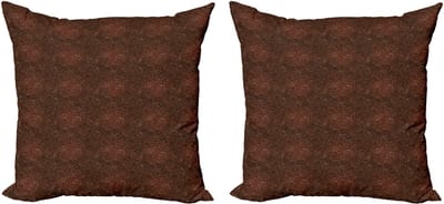 ABAKUHAUS Chocoladekleurige decoratieve kussenhoes, 2 stuks, modern accent, dubbelzijdige digitale print, 50x50 cm, donkerbruin kaneel