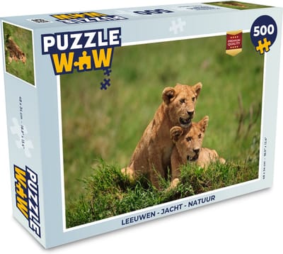 Puzzel Leeuwen - Jacht - Natuur - Legpuzzel - Puzzel 500 stukjes