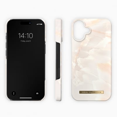 iDeal of Sweden Fashion Backcover geschikt voor Apple iPhone 16 - Rose Pearl Marble