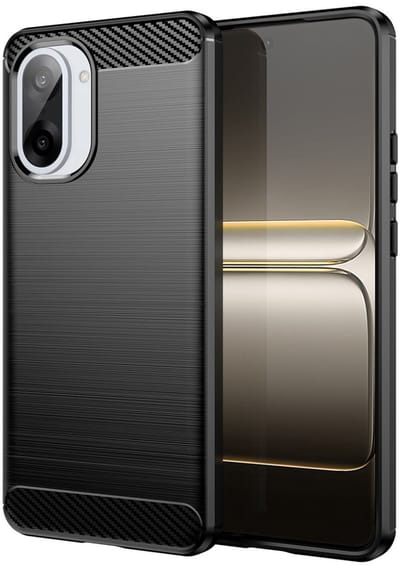 Geborsteld TPU Hoesje Geschikt voor OnePlus Nord CE 5 | Beschermhoes | Back Cover | Flexibel TPU | Stijlvol Carbon | Dun | Zwart
